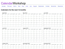 Tablet Screenshot of calendarworkshop.com